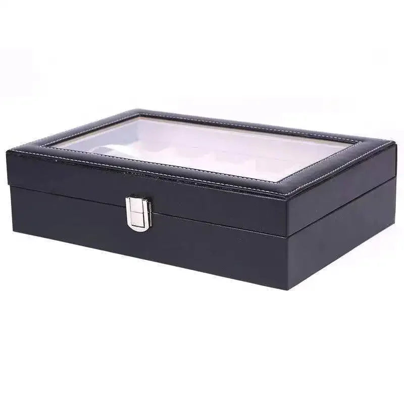 Vitesse Leather Vault 10 – Caja Organizadora de Relojes en Cuero Negro