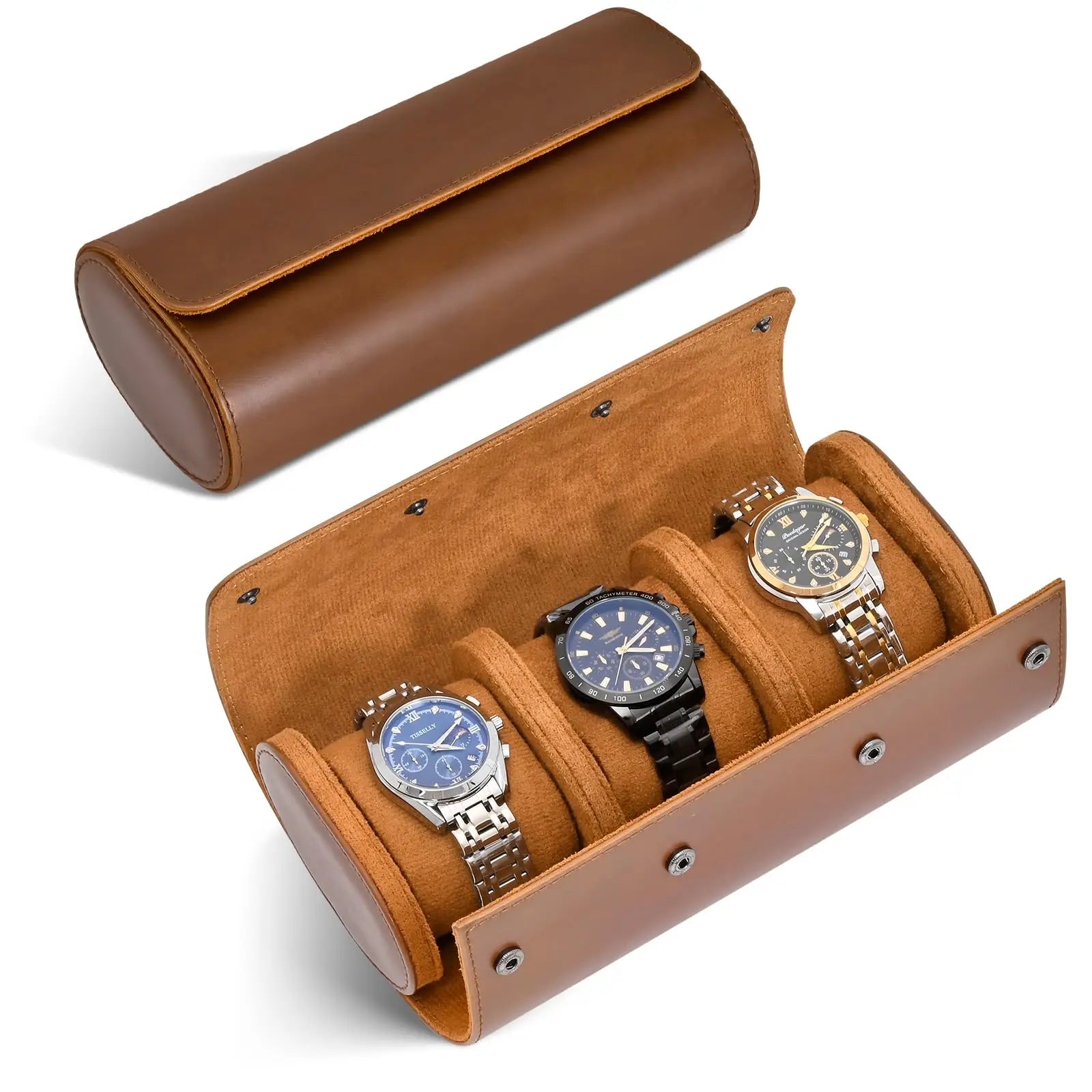 Vitesse Travel Vault 3 – Estuche de Cuero para Relojes